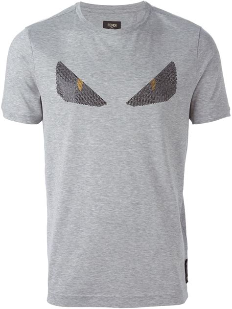 red and grey fendi monster white eyes shirt|Fendi t shirts.